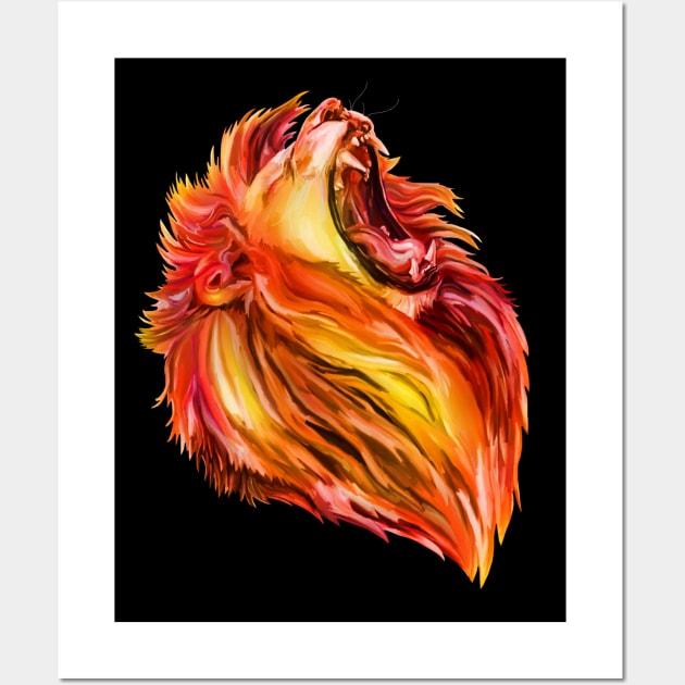 Leo Zodiac Fire Sun Lion Wall Art by Art by Deborah Camp